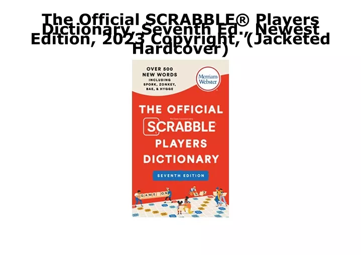 the official scrabble players dictionary seventh