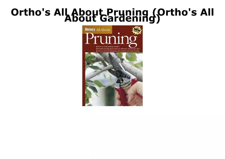 ortho s all about pruning ortho s all about