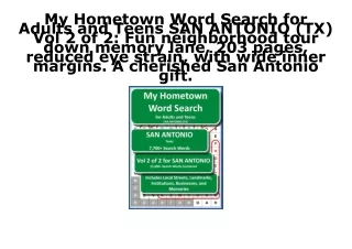 EPUB DOWNLOAD My Hometown Word Search for Adults and Teens SAN ANTONIO (TX) Vol
