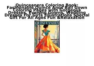 PDF Quinceanera Coloring Book: Fashionable Quince Anos Ball Gown Coloring Pages