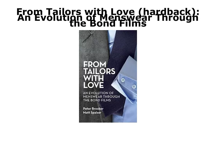 from tailors with love hardback an evolution