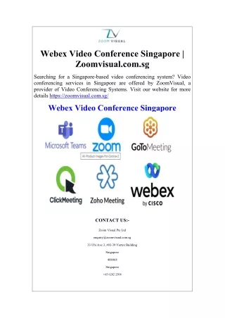 Webex Video Conference Singapore Zoomvisual.com.sg