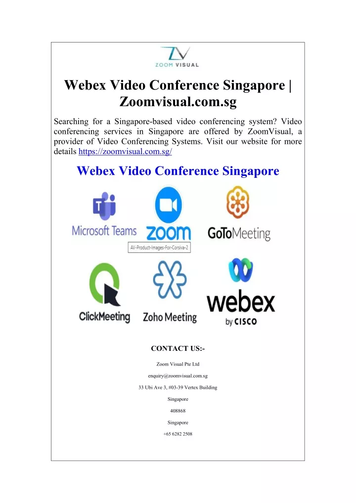 webex video conference singapore zoomvisual com sg