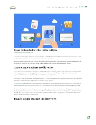 Google Business Profile review writing Guideline