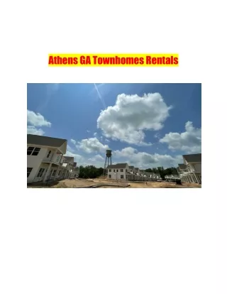 Athens GA Townhomes Rentals