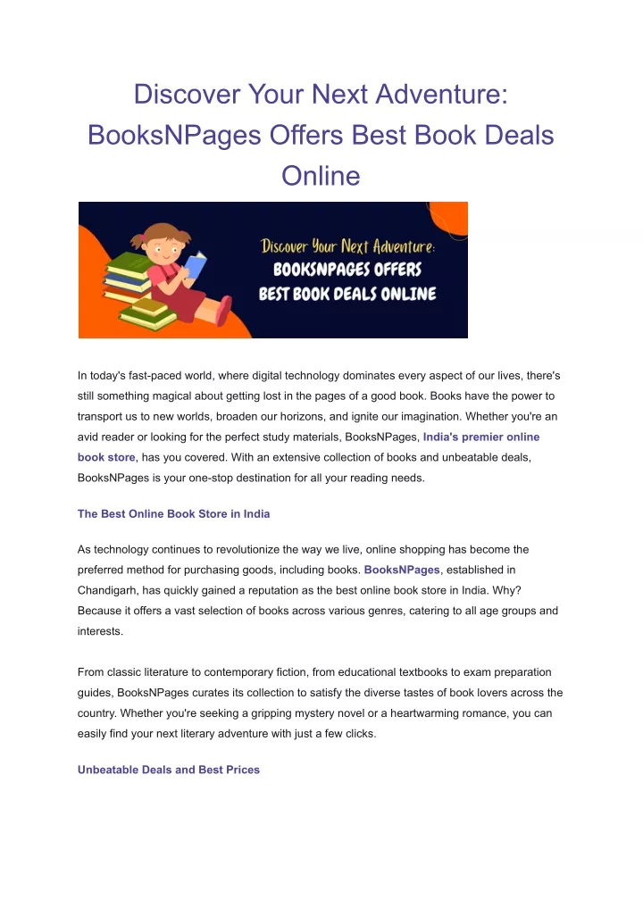 discover your next adventure booksnpages offers