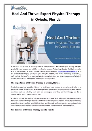 Physical Therapy in Oviedo Florida