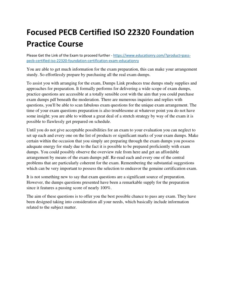 focused pecb certified iso 22320 foundation