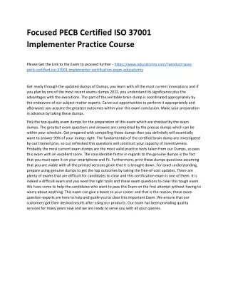 focused pecb certified iso 37001 implementer