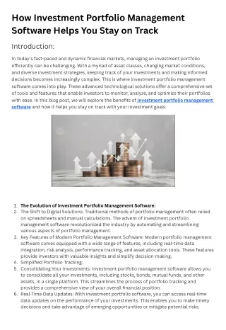 how investment portfolio management software