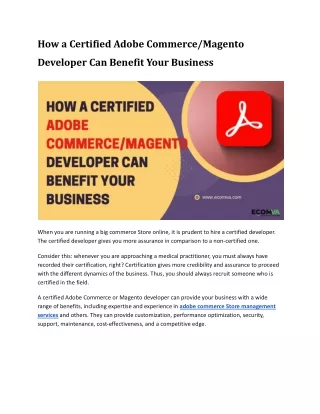 how a certified adobe commerce magento