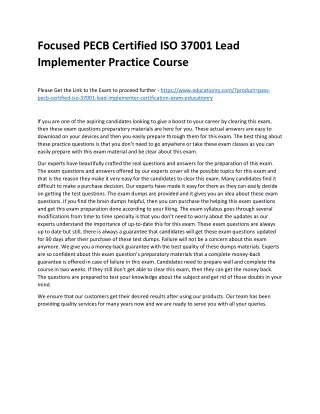 focused pecb certified iso 37001 lead implementer
