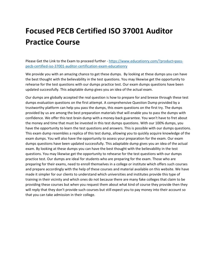 focused pecb certified iso 37001 auditor practice
