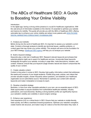 The ABCs of Healthcare SEO_ A Guide to Boosting Your Online Visibility