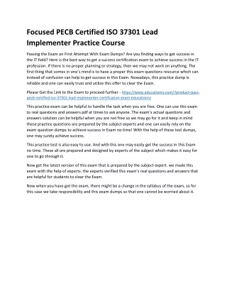 focused pecb certified iso 37301 lead implementer