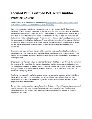 focused pecb certified iso 37301 auditor practice