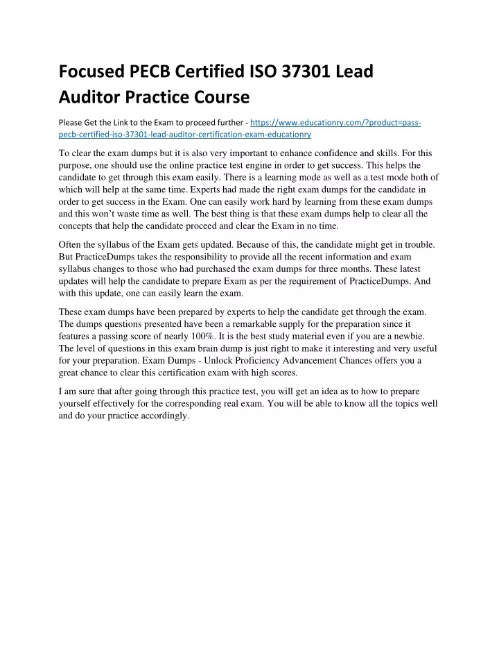 focused pecb certified iso 37301 lead auditor
