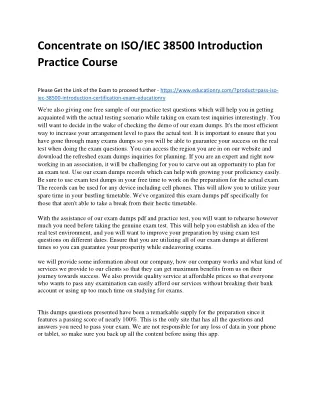 concentrate on iso iec 38500 introduction