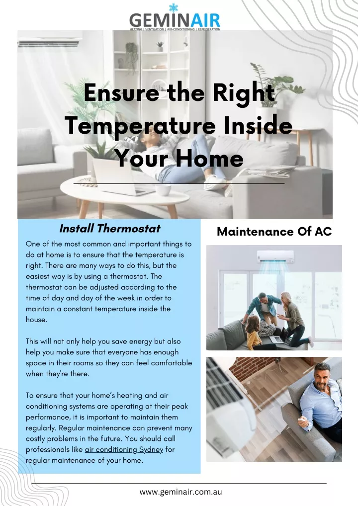 ensure the right temperature inside your home
