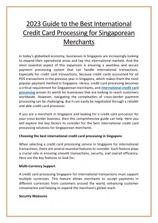 2023 guide to the best international credit card
