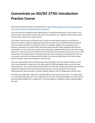 concentrate on iso iec 27701 introduction