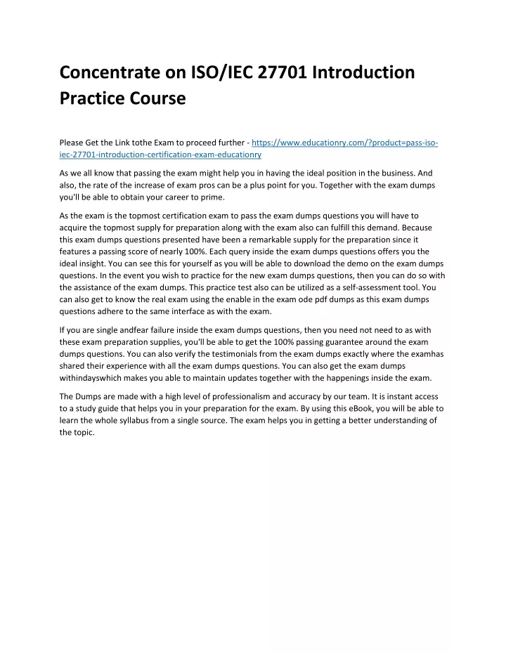 concentrate on iso iec 27701 introduction