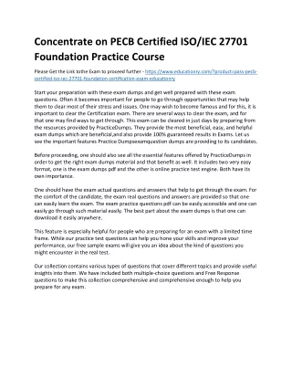 concentrate on pecb certified iso iec 27701