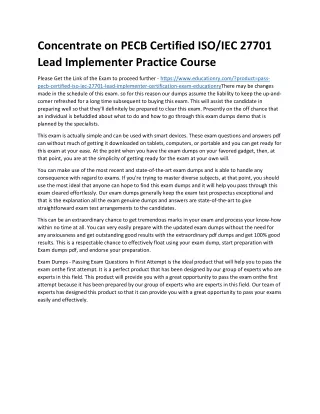 concentrate on pecb certified iso iec 27701 lead