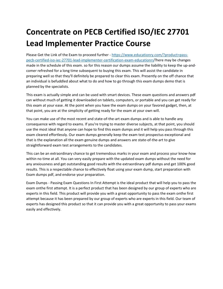 concentrate on pecb certified iso iec 27701 lead