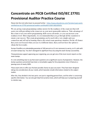 concentrate on pecb certified iso iec 27701