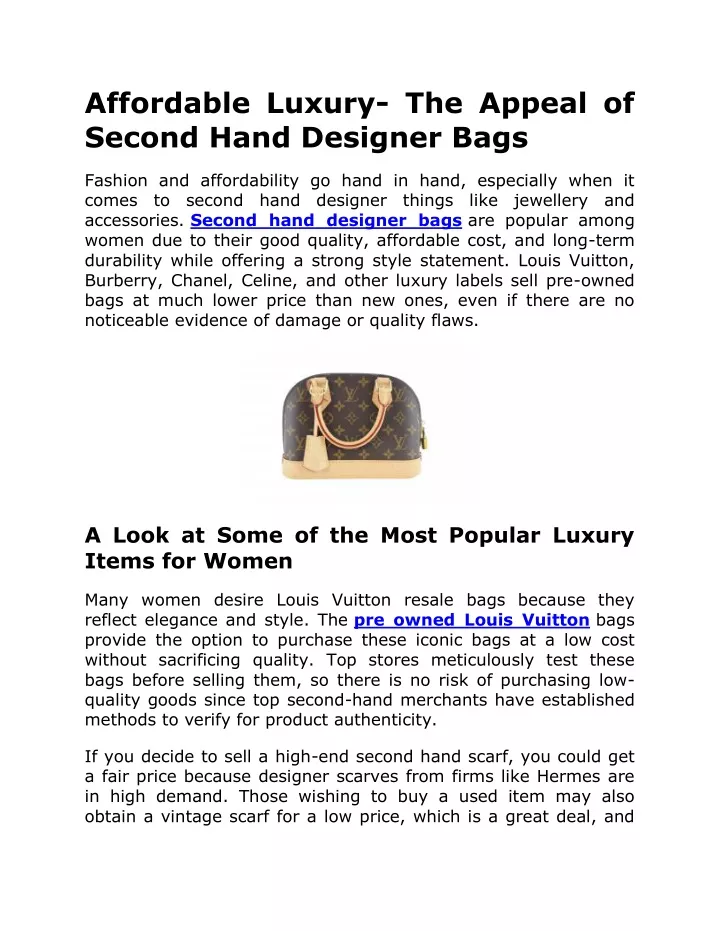 affordable luxury the appeal of second hand