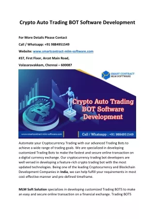 Crypto Auto Trading BOT Software Development