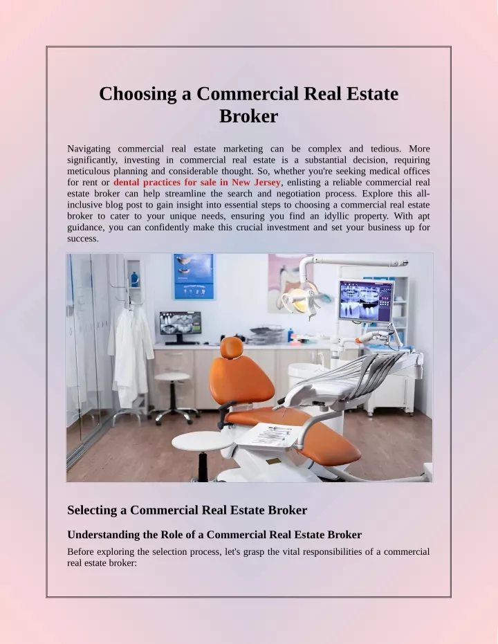 choosing a commercial real estate broker
