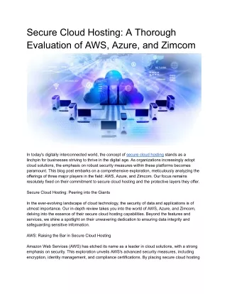 Secure Cloud Hosting_ A Thorough Evaluation of AWS, Azure, and Zimcom