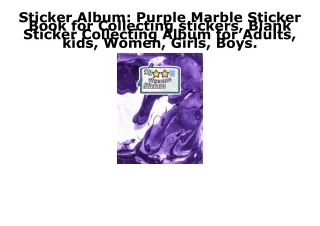 PDF KINDLE DOWNLOAD Sticker Album: Purple Marble Sticker Book for Collecting sti