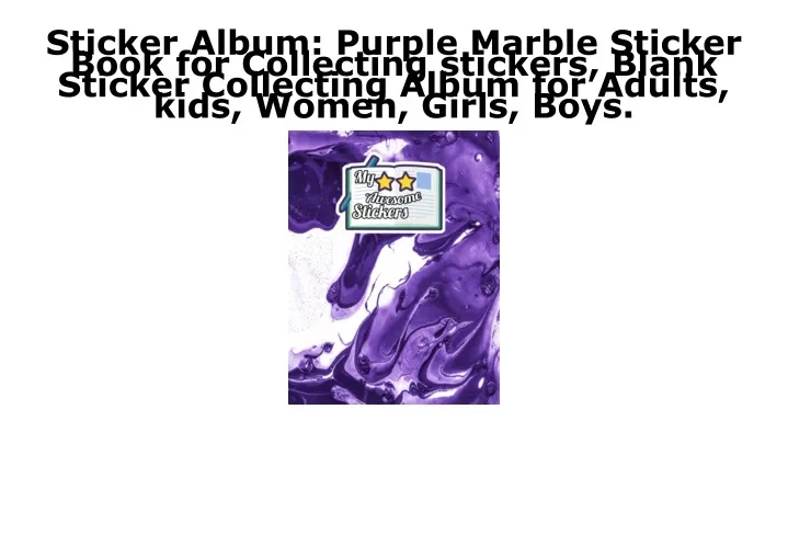 sticker album purple marble sticker book