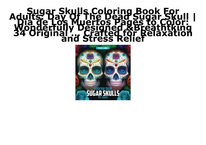 sugar skulls coloring book for adults