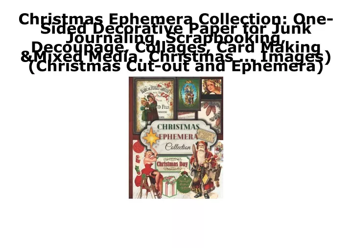 christmas ephemera collection one sided