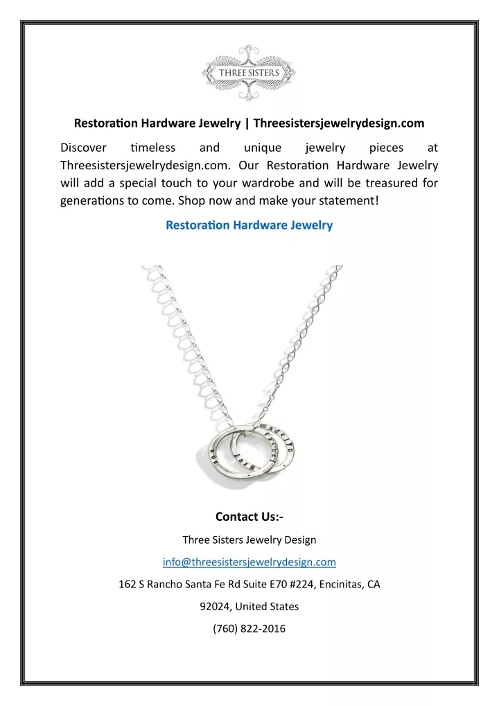 restoration hardware jewelry