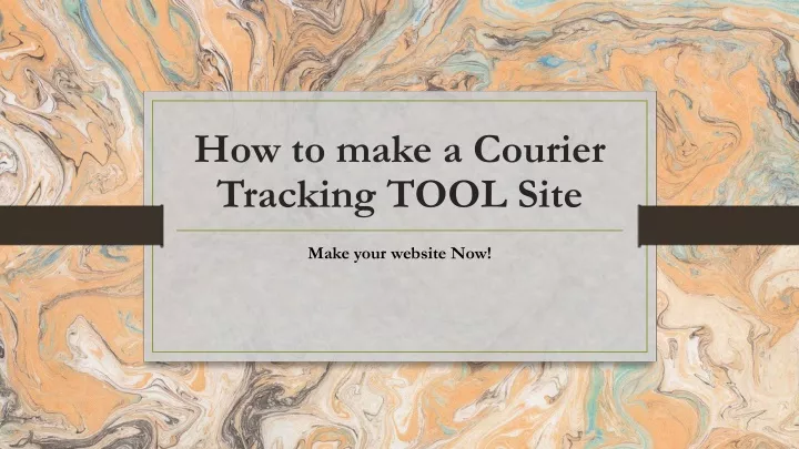 how to make a courier tracking tool site