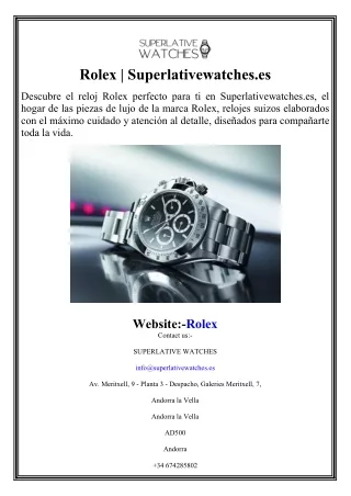 rolex superlativewatches es