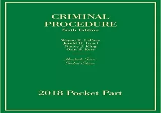 [READ DOWNLOAD] Criminal Procedure, 6th, Student Edition, 2021 Pocket Part (Horn