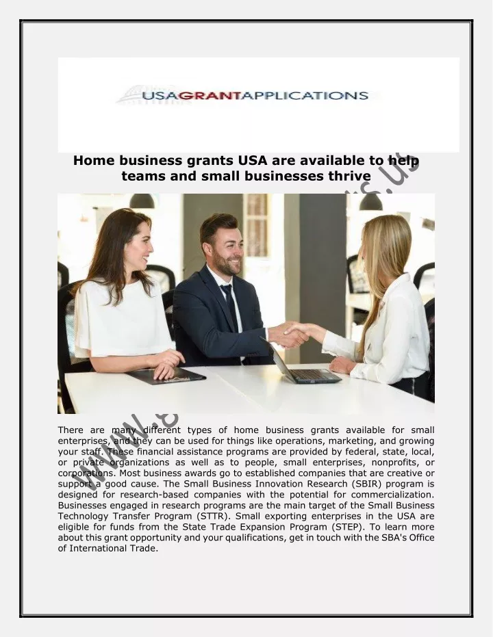 home business grants usa are available to help
