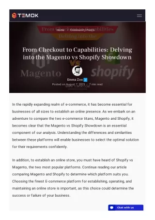 From Checkout to Capabilities: Delving into the Magento vs Shopify Showdown