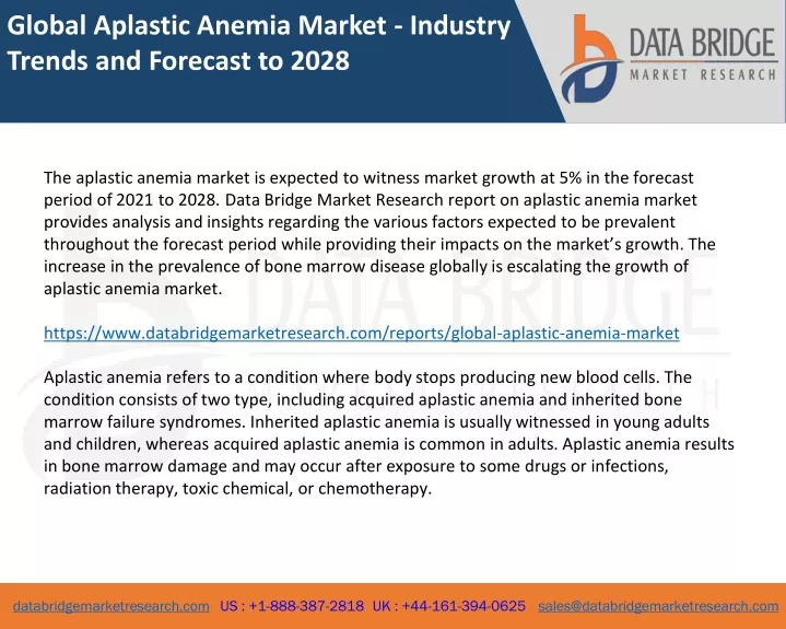 global aplastic anemia market industry trends