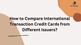 How to Compare International Transaction Credit