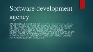 Software development agency