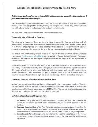 Ambee’s Historical Wildfire Data Everything You Need To Know.