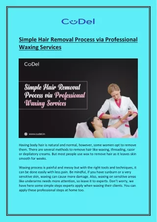 Simple Hair Removal Process via Professional Waxing Services