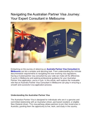 Navigating the Australian Partner Visa Journey